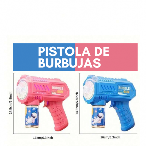 PISTOLA DE BURBUJAS BUBLE GUM